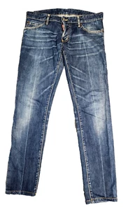 DSQUARED2 Men Luxury Slim Blue Jean Sz 48 34x32 Made in Italy 02PR/2017/2937/1 - Picture 1 of 12