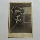 Antique Cabinet Card Photograph Girl Boy Circus Tight Rope Walker Fort Worth TX
