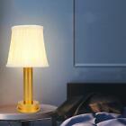 Table Lamp Modern Desk Reading Light Rechargeable Fabric Shade Metal Base