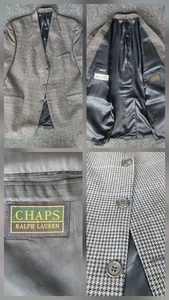 Vintage Chaps Ralph Lauren Sports Coat Blazier 3 Button Men's 46R Silk Wool - Picture 1 of 22