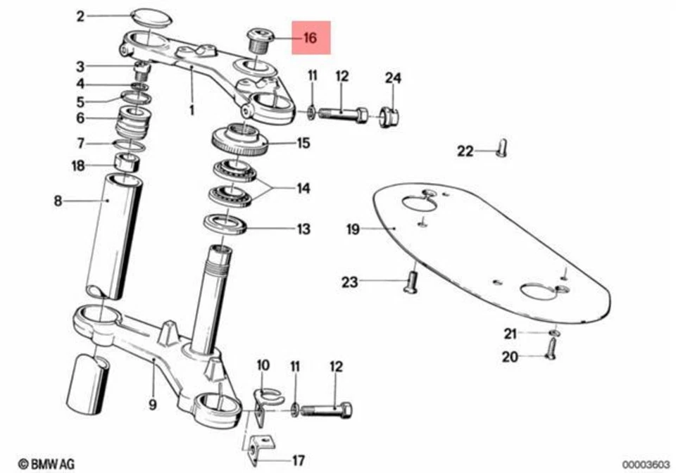 Tornillo original BMW 248 R45 R45/N R45T R45T/N R65 R65LS R65T 31421237243 Foto 1 de 1