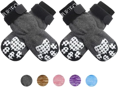Calcetines antideslizantes para perros con empuñaduras de doble cara para perros pequeños medianos grandes de madera dura Foto 1 de 4