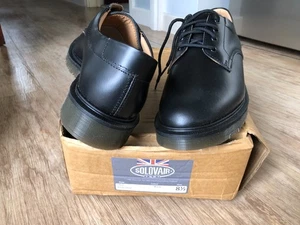 NEW SOLVAIR 1462 4 EYE SHOES IN BLACK SIZE 8.5 UK, NEW UNWORN IN THE BOX. - Picture 1 of 12