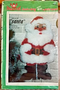 Vintage Phentex Deluxe Hook & Hang Latch Hook Kit #51/05 Santa 16" x 29" New - Picture 1 of 6