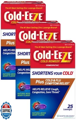 Pastillas de zinc COLD-EEZE Plus mezcladas naturales para resfriados y gripe, multisíntomas  Foto 1 de 4