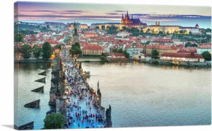 ARTCANVAS Prague Czech Republic Charles Bridge Canvas Art Print - Picture 1 of 15