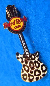LAS VEGAS BLACK WHITE GUITAR MONTHLY SERIES FEBRUARY LEOPARD Hard Rock Cafe PIN - Picture 1 of 1