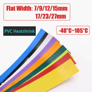 PVC Heat Shrink Tube Flat Wide 7-27mm Insulation Battery Sleeve Shrinkable Film - Picture 1 of 17