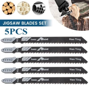 5PCS HCS Jigsaw Blade Set T111C Reciprocating Saw Blade for Wood Fast Cut - Picture 1 of 7