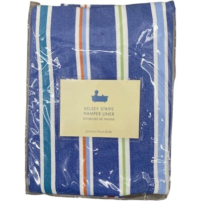 Bolsa de lavandería Pottery Barn Kids forradora KELSEY multicolor a rayas algodón nueva Foto 1 de 4