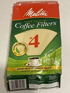Melitta Cone Coffee Filter - Natural Brown #4 (100 Pieces) (624602) - Picture 1 of 1