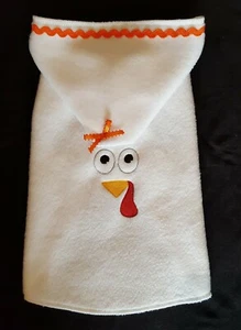 Truthahngesicht weiß Vlies Hoodie Hund Welpe Teetasse Haustier Kleidung XXXS - groß - Bild 1 von 2