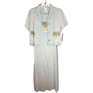 Nuevo con etiquetas Vestido sin mangas tejido jersey de dos piezas Piccalino Petites vintage con chaqueta talla 4P - Imagen 1 de 7