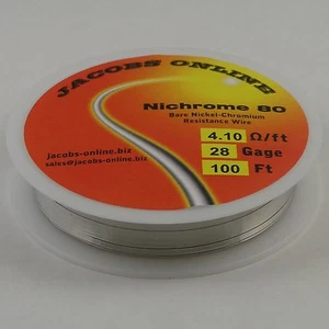 Nichrome 80 resistance wire (Nichrome V, Chromel A), 28 gauge, 100 feet - Picture 1 of 1