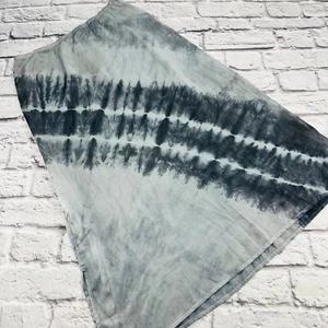 NWT Pure Jill by J Jill Silk Blend Midi Skirt Small Grey Tie Dye Elastic Waist - Picture 1 of 9