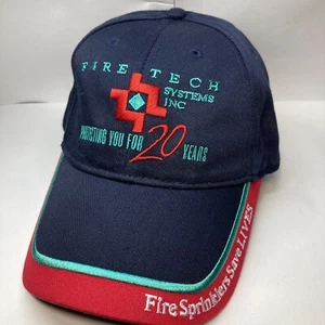 Fire Tech Systems Inc Sprinklers Navy Blue Strapback Hat Cap - Picture 1 of 8