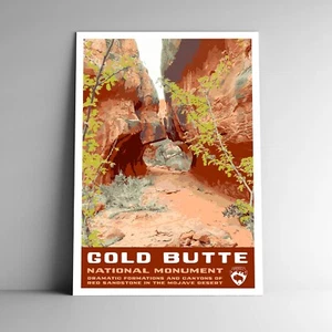 Gold Butte National Monument Reise Poster / Postkarte Nevada USA viele Größen - Bild 1 von 4