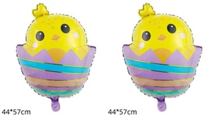 2pcs Chick in Easter Egg Foil Balloon Decoration party egg hunt - Picture 1 of 4