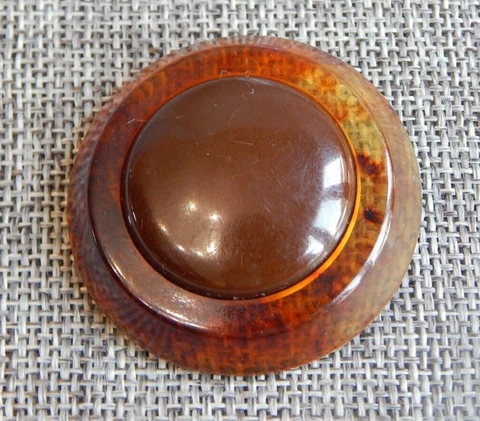 Antique Vtg Bakelite Faux Tortoise Shell Button ~Apx: 1-3/4"~#423 Cover