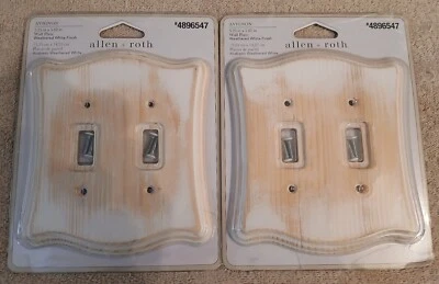 Lote de dos Allen + Roth Avignon placa de pared doble acabado blanco desgastado 4896547 Foto 1 de 3