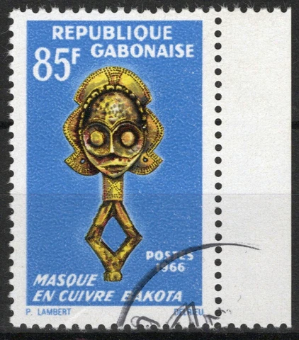 ZAYIX Gabon 192 CTO Bakota Leather Mask Customs Culture 061923S123M Cover