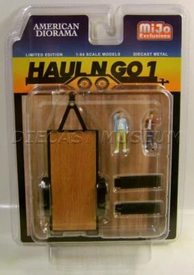 HAUL N GO 1 TRAILER AND FIGURES SET 1:64 SCALE AMERICAN DIORAMA MIJO 2021 - Image 1 of 3