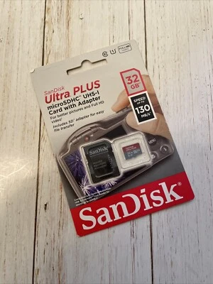 Sandisk Ultra Plus MicroSDHC UHS-I Card With Adapter 32 Gb 130 Mbps - Image 1 of 3