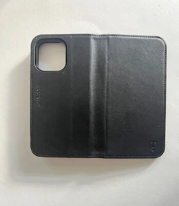 SHIELDON Leather Folio Case For iPhone 15 Pro Max - Black - Picture 1 of 2