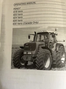 Fendt 918, 920, 924, 926, and 930 Vario Tractor Operators Manual - Picture 1 of 8