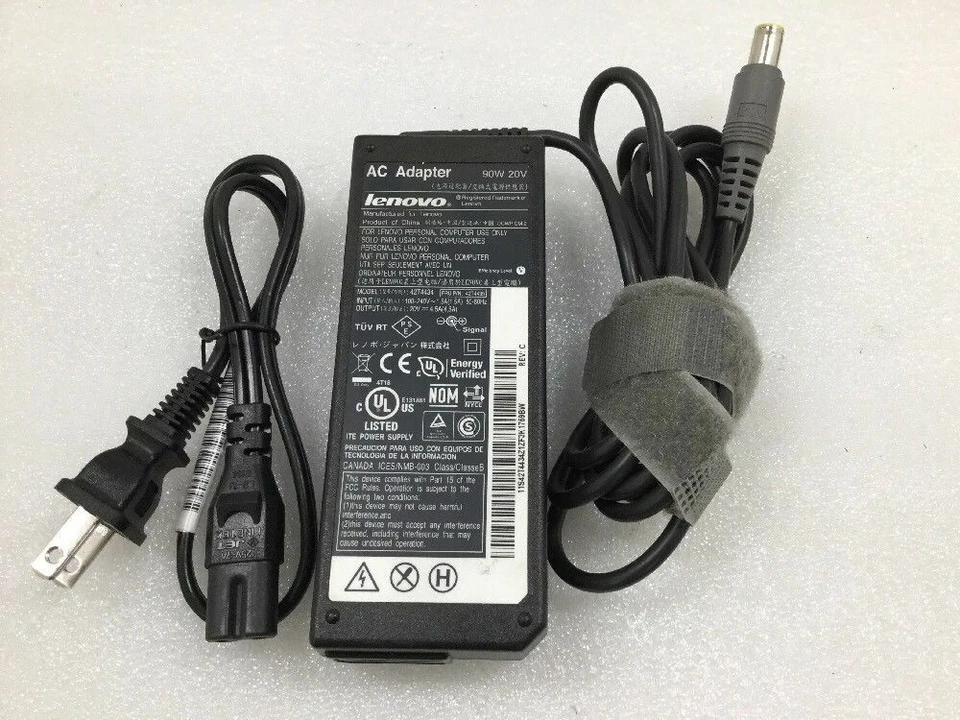 Adaptador de corriente alterna original OEM Lenovo 90W 20V-4.5A para computadora portátil T410 T420 T510 T520 T60 Foto 1 de 1