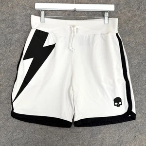Hydrogen Tech Thunderbolt Shorts Men Large White Black Tennis 6" Ins Performance - Picture 1 of 12