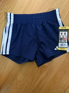 Adidas Girls Navy Blue Lightweight Elastic Shorts Size Small NWT - Picture 1 of 6