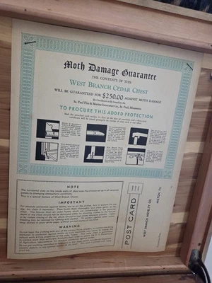 Cofre de cedro West Branch con certificado Foto 1 de 4