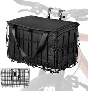 Faltbarer Fahrradkorb vorne mit herausnehmbarer Innenfuttertasche - Quick STANDARD, schwarz  - Bild 1 von 7