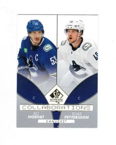 2022-23 SP Authentic Collaborations #C18 Bo Horvat/Elias Pettersson - Picture 1 of 2
