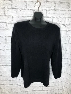 Lands’ End Women's XL Black Cashmere Crew Neck Long Sleeve Pullover Sweater - Image 1 of 3