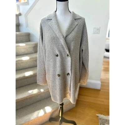 Cárdigan Blazer J.Crew Gris Mezcla Lana Tejido Grueso Doble Pecho Foto 1 de 4