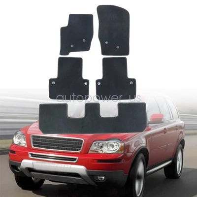 Alfombrillas alfombrillas delanteras traseras impermeables terciopelo negro para Volvo XC90 2003-2014 Foto 1 de 4