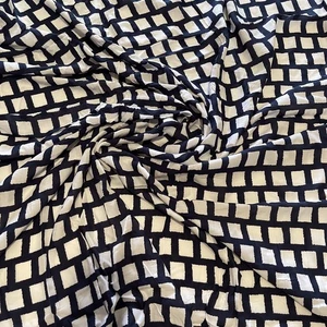 Schicke blau-weiß karierte Druck Box geometrischer Druck Stoff - Meterware - Bild 1 von 2