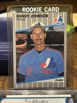 Randy Johnson 1989 Fleer RC #381 HOF Expos Marlboro Blacked Out Expos - Image 1 of 2
