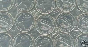 TURKS and CAICOS WHOLESALE 100 UNC (1/4) QUARTER CROWN COINS DATED 1981 KM # 51 - Picture 1 of 1