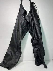 Pantalones de cuero negros para moto Chaps-XELEMENT Advanced Gear talla 36 - Imagen 1 de 9