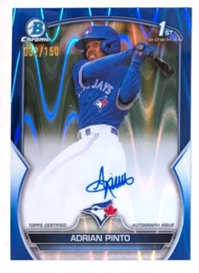 2023 Bowman Chrome 1st Adrian Pinto Auto /199 Blue Lava, Refractor #cpa-api Blue - Picture 1 of 2