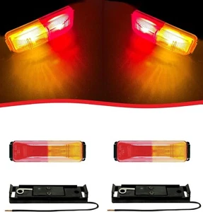 (PAQUETE DE 2) Luces de marcador/guardabarros laterales para remolque Peterson M154A-R con soportes ámbar/rojo - Imagen 1 de 7