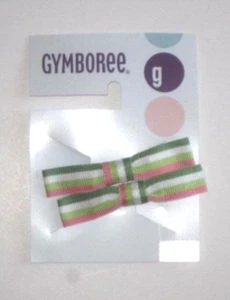 NEW Vintage Gymboree Golf Pond Grosgrain Ribbon Hair Bows Pink Green Preppy - Picture 1 of 1