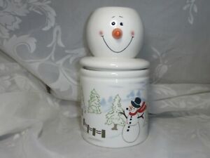 FOR YOUR EASE ONLY CERAMIC SNOWMAN CANDLE BY LORI GREINER APPLE SPICE UNUSED
