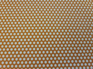 BTY X 60"W Fabric White Polka Dots On Orange Quilting Sewing Crafting - Picture 1 of 2
