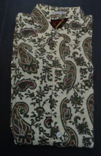 NOS TRADITIONAL CASUALS 60s White Green Red MOD/Psychedelic PAISLEY All Cotton M