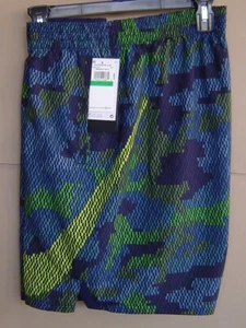 NWT$64 NIKE SWIM Men XL MANTRA CAMO 7" VOLLEY TRUNK SHORT Midnight Navy NESSC528 - Picture 1 of 8