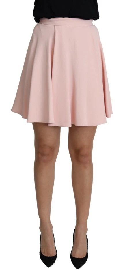 Dolce&Gabbana Women Pink Skirt Viscose A-Line Pleated Mini Bodycon Wrap Sz IT 36